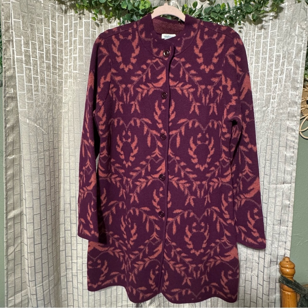 Sundance Plum and Dusty Rose Patterned Wool Sweater